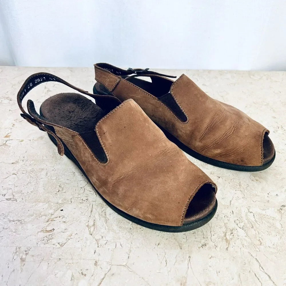 Mephisto Comfort Shoes Euro 41 Brown Nubuck Leather Slides Shoes US 10 10.5